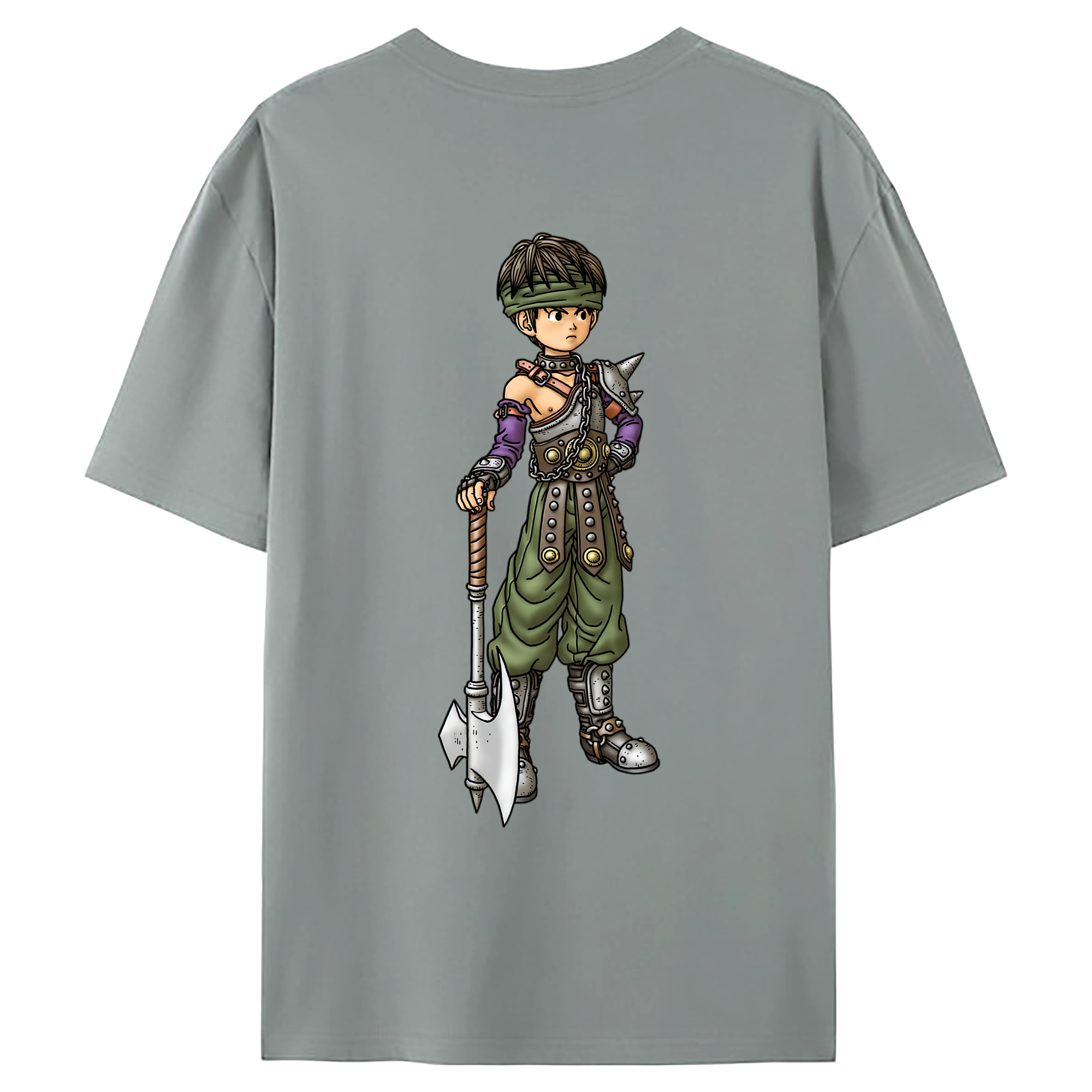 （画像用） ドラゴンクエスト Doragon Kuesuto Dragon Quest 綿100％ メンズ半袖Tシャツ（バックプリント） 通気性